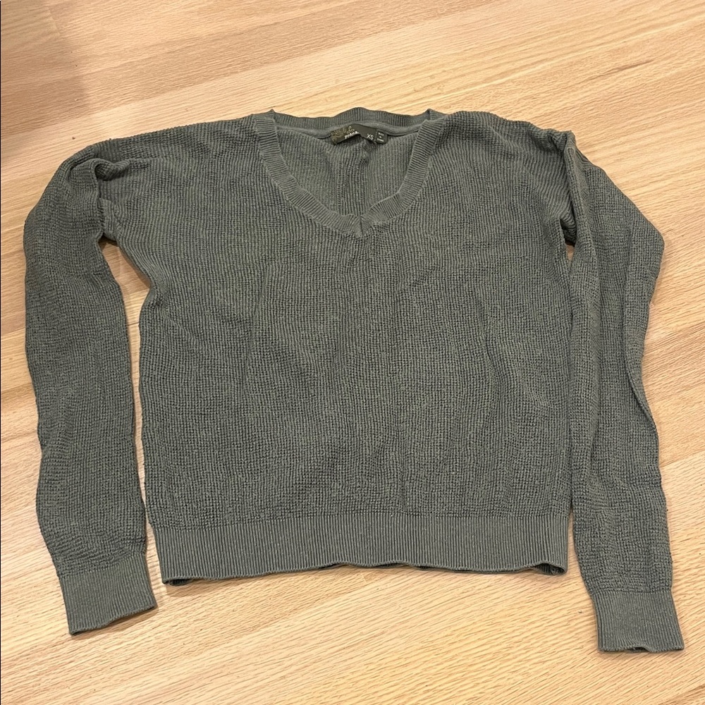 Prana Milani V-Neck Sweater XS in Kale